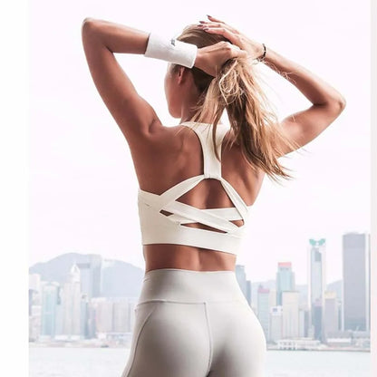 Strap Push Up Sports Bra Athletic Vest for Women